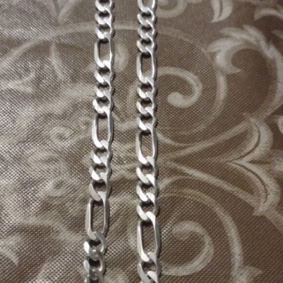 NEW Large Sterling Silver 7MM Figaro Chain Necklace - Picture 9 of 12